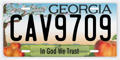 GA license plate CAV9709