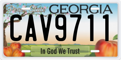 GA license plate CAV9711