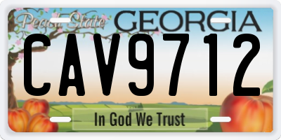 GA license plate CAV9712