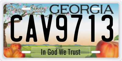GA license plate CAV9713