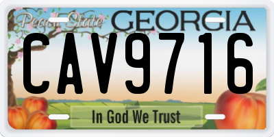 GA license plate CAV9716
