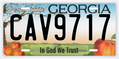 GA license plate CAV9717
