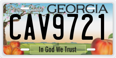 GA license plate CAV9721