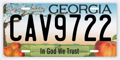 GA license plate CAV9722