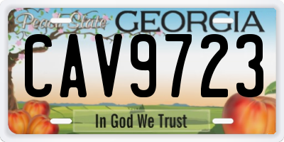 GA license plate CAV9723