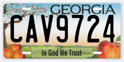 GA license plate CAV9724