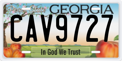 GA license plate CAV9727