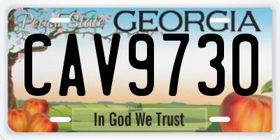 GA license plate CAV9730