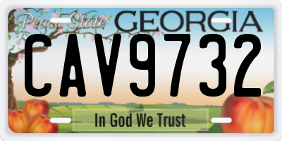GA license plate CAV9732
