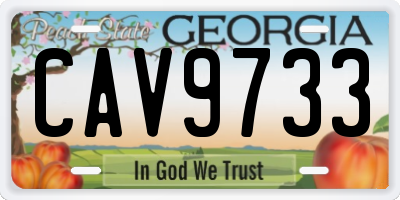GA license plate CAV9733