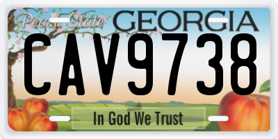 GA license plate CAV9738
