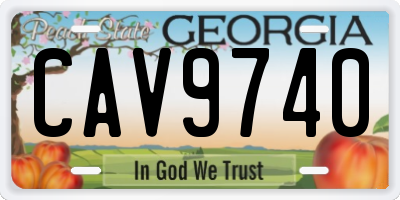 GA license plate CAV9740
