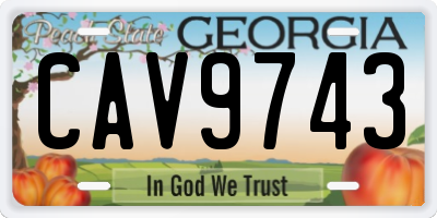 GA license plate CAV9743