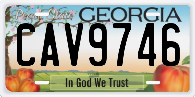 GA license plate CAV9746