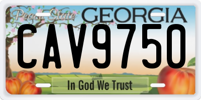 GA license plate CAV9750
