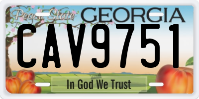 GA license plate CAV9751