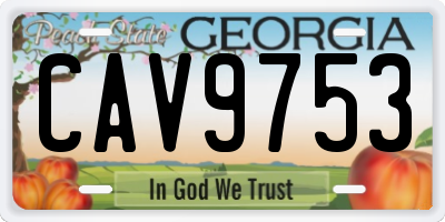 GA license plate CAV9753