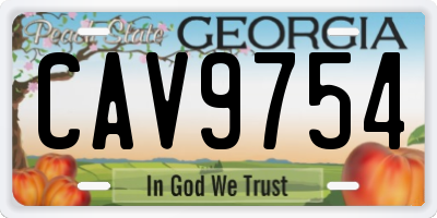 GA license plate CAV9754