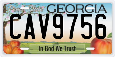 GA license plate CAV9756