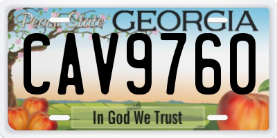 GA license plate CAV9760