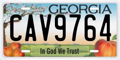GA license plate CAV9764
