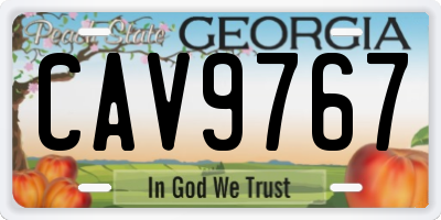 GA license plate CAV9767