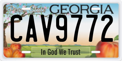 GA license plate CAV9772