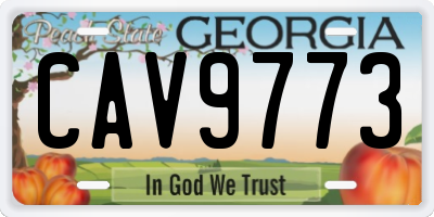 GA license plate CAV9773