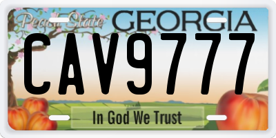 GA license plate CAV9777