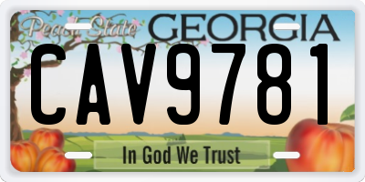 GA license plate CAV9781