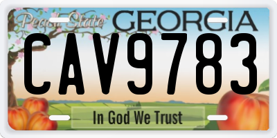GA license plate CAV9783