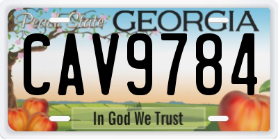 GA license plate CAV9784