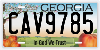 GA license plate CAV9785