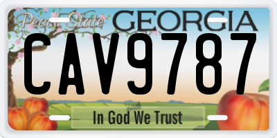 GA license plate CAV9787