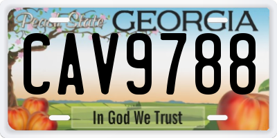 GA license plate CAV9788