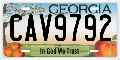 GA license plate CAV9792