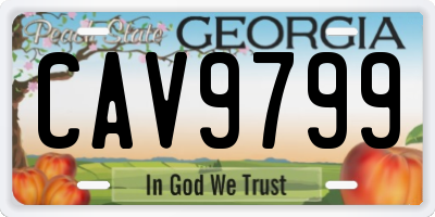 GA license plate CAV9799