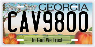 GA license plate CAV9800