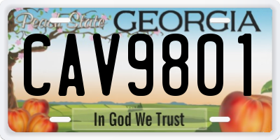 GA license plate CAV9801