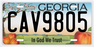 GA license plate CAV9805