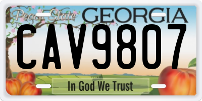 GA license plate CAV9807