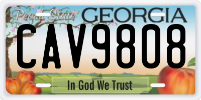 GA license plate CAV9808