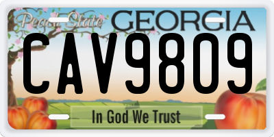 GA license plate CAV9809