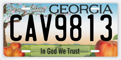 GA license plate CAV9813