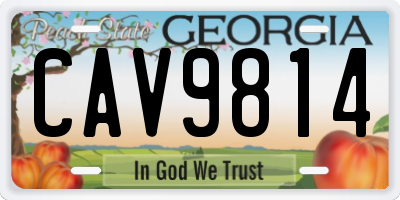 GA license plate CAV9814