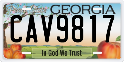 GA license plate CAV9817