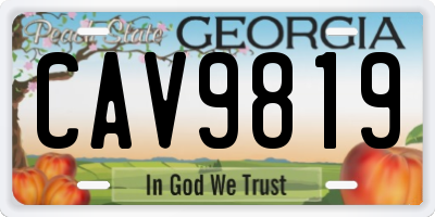 GA license plate CAV9819