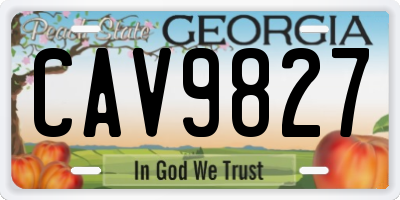 GA license plate CAV9827