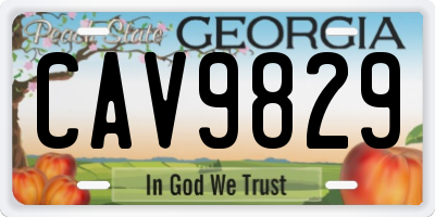 GA license plate CAV9829