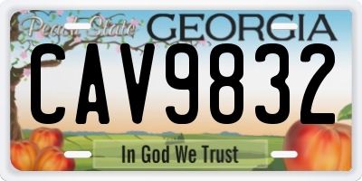 GA license plate CAV9832